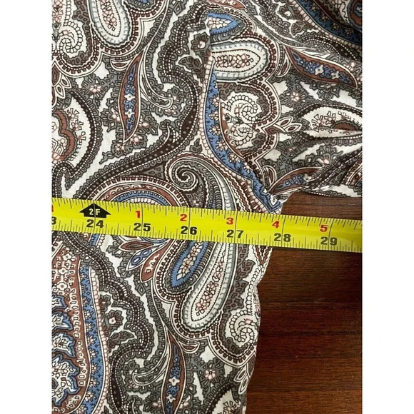 Panhandle Men's Polo Button Down XXL 100% Cotton Bohemian Long Sleeve paisley - Picture 8 of 13